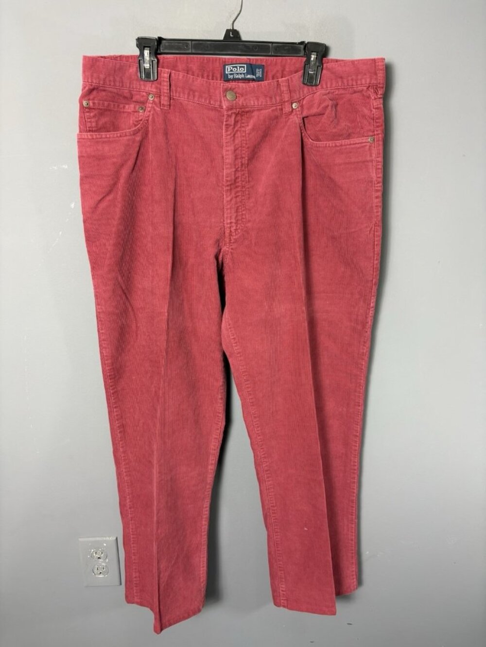 POLO Ralph Lauren Mens Size 38x28 Corduroy Pants Cranberry Color